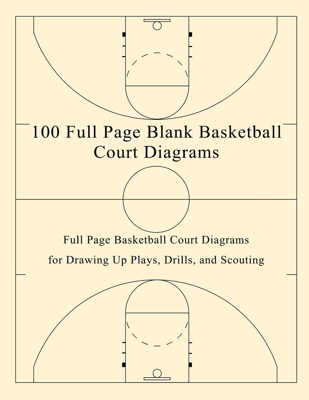 100 Full Page Blank Basketball Court Diagrams: Full Page Basketball Court Diagrams for Drawing Up Plays, Drills, and Scouting