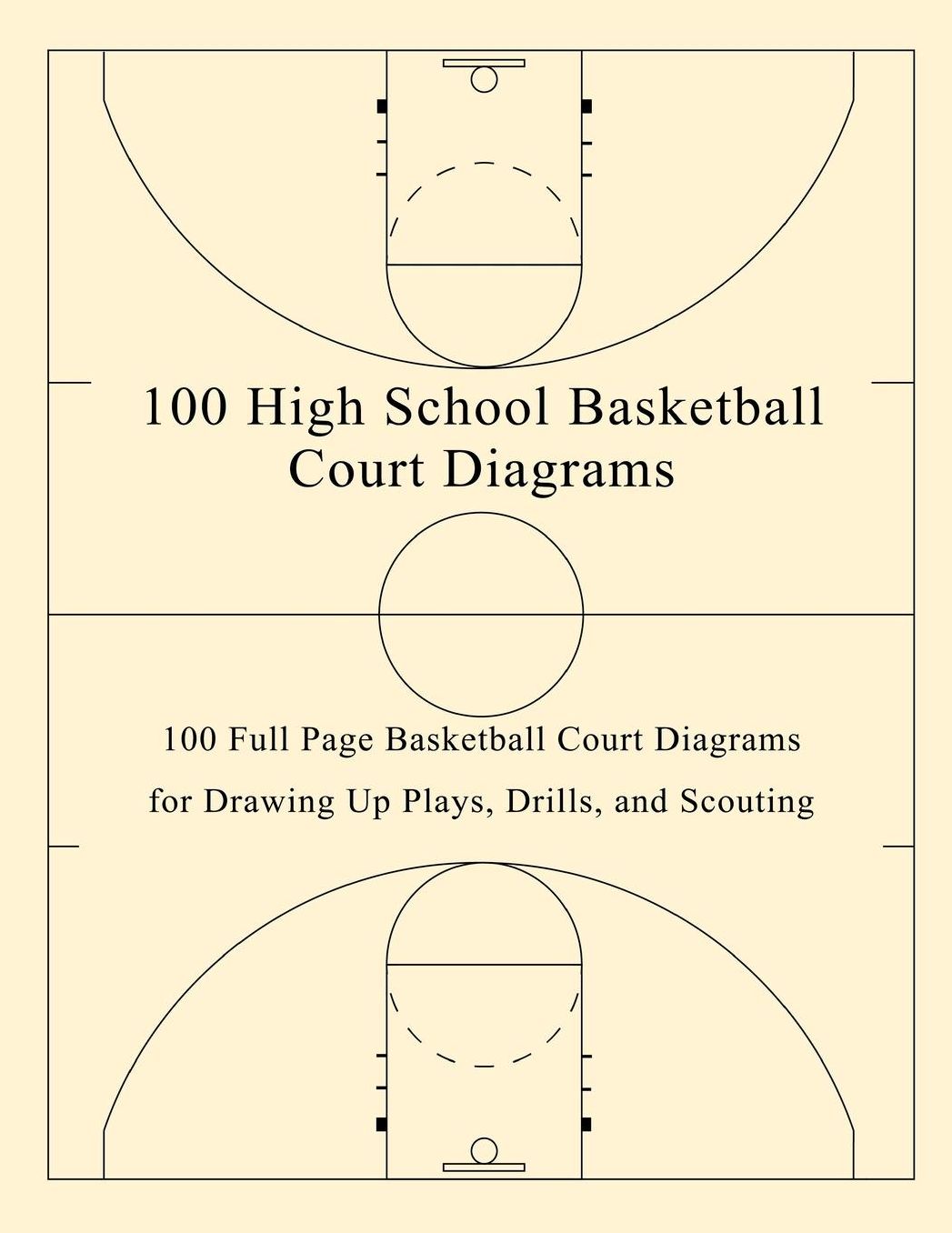 100 High School Basketball Court Diagrams: 100 Full Page Basketball Court Diagrams for Drawing Up Plays, Drills, and Scouting