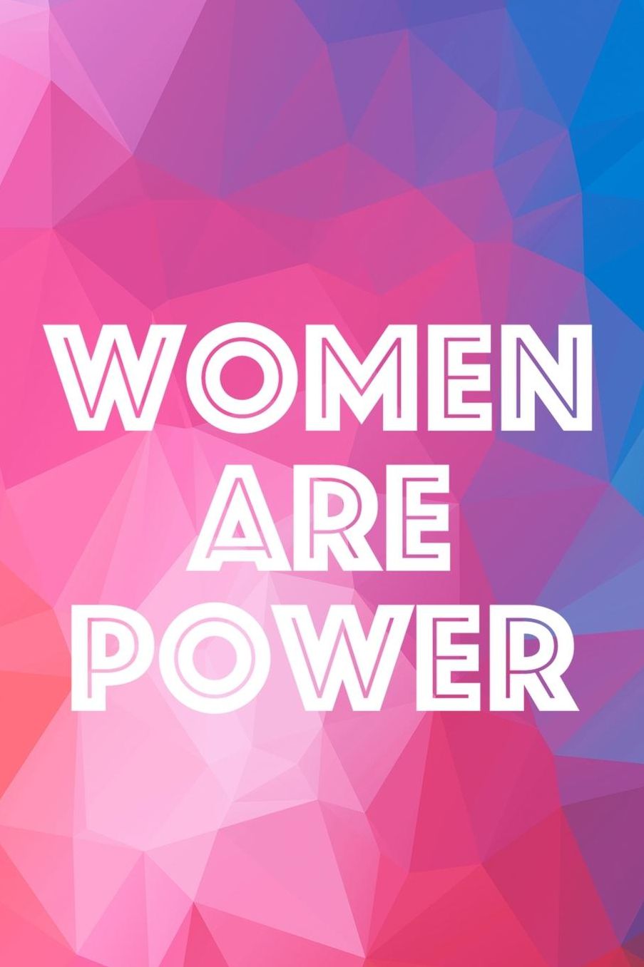 Women Are Power: Blank Lined Notebook (80's ) Geometric