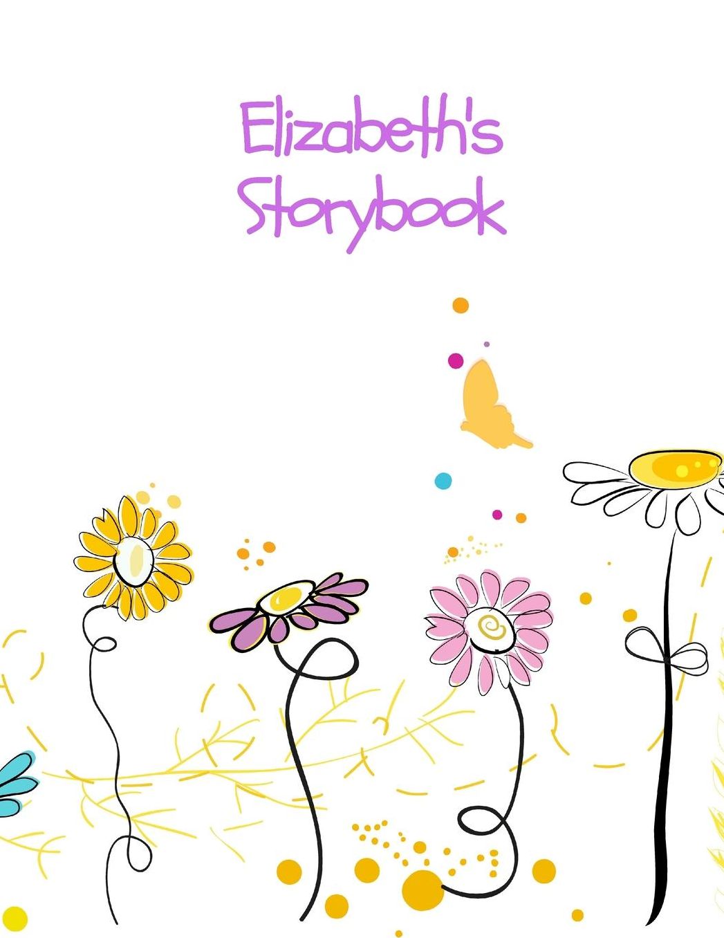 Elizabeth's Storybook: IMAGINATION Blank Storybook Journal Children's drawing and handwriting practice book ages 3 +, Pre K through 3rd grade, picture box with title, five lines below to write stories 110 pages