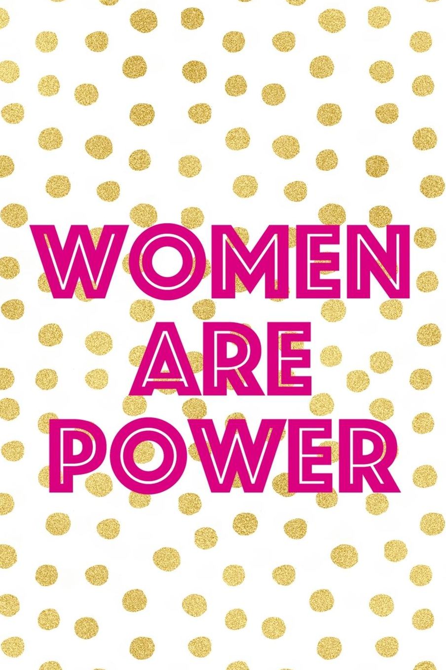 Women Are Power: Blank Lined Notebook (80's ) Dots