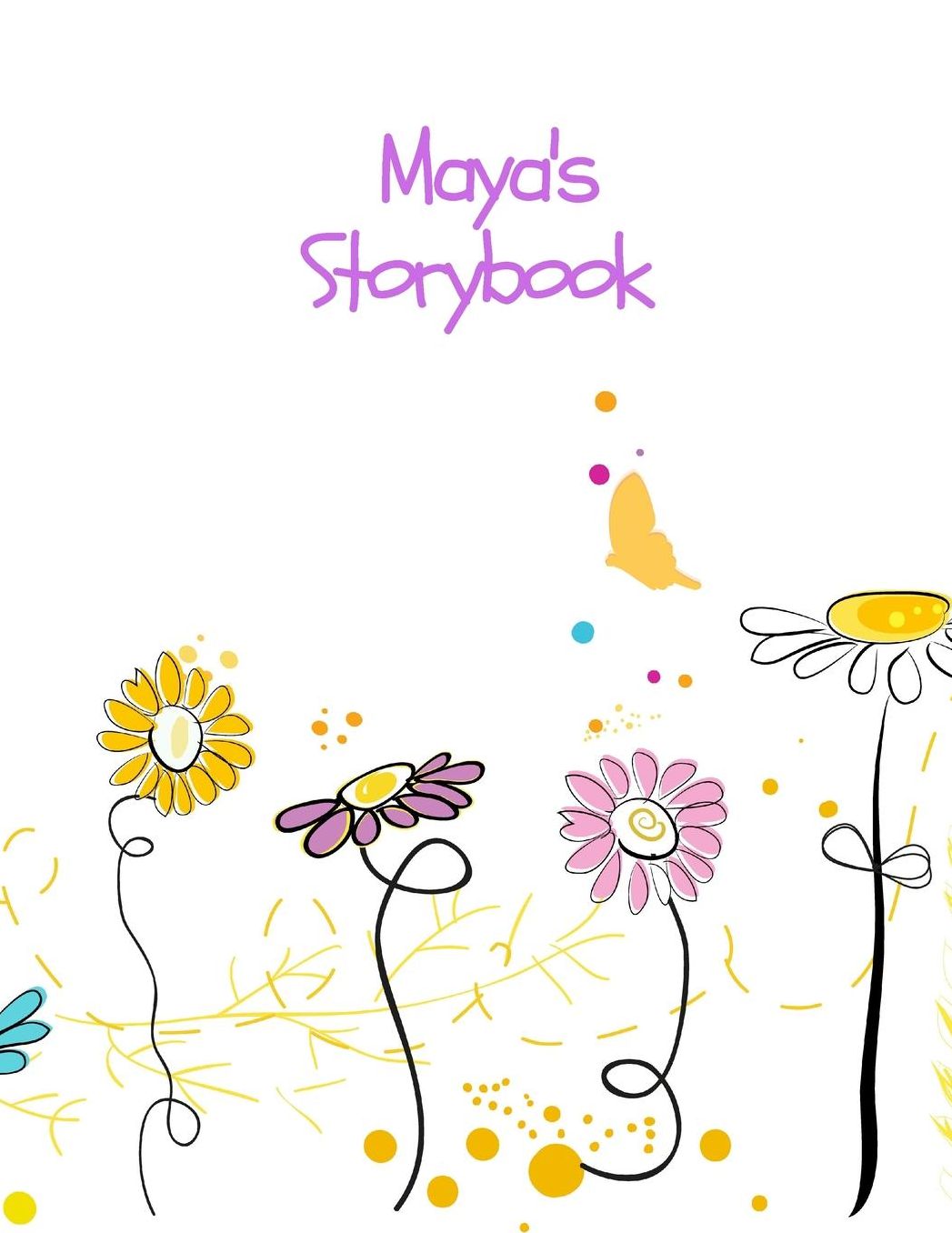 Maya's Storybook: IMAGINATION Blank Storybook Journal Children's drawing and handwriting practice book ages 3 +, Pre K through 3rd grade, picture box with title, five lines below to write stories 110 pages