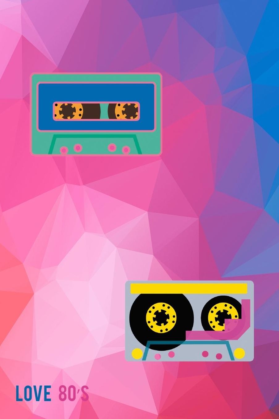 Love 80s: Blank Lined Notebook (80's ) Geometric