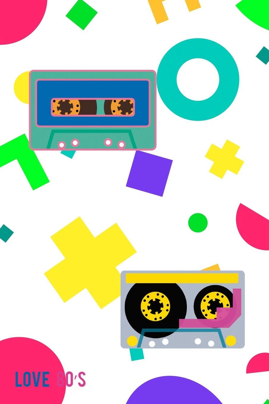 Love 80s: Blank Lined Notebook (80's ) Rad