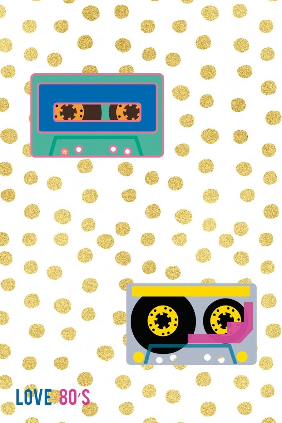 Love 80s: Blank Lined Notebook (80's ) Dots