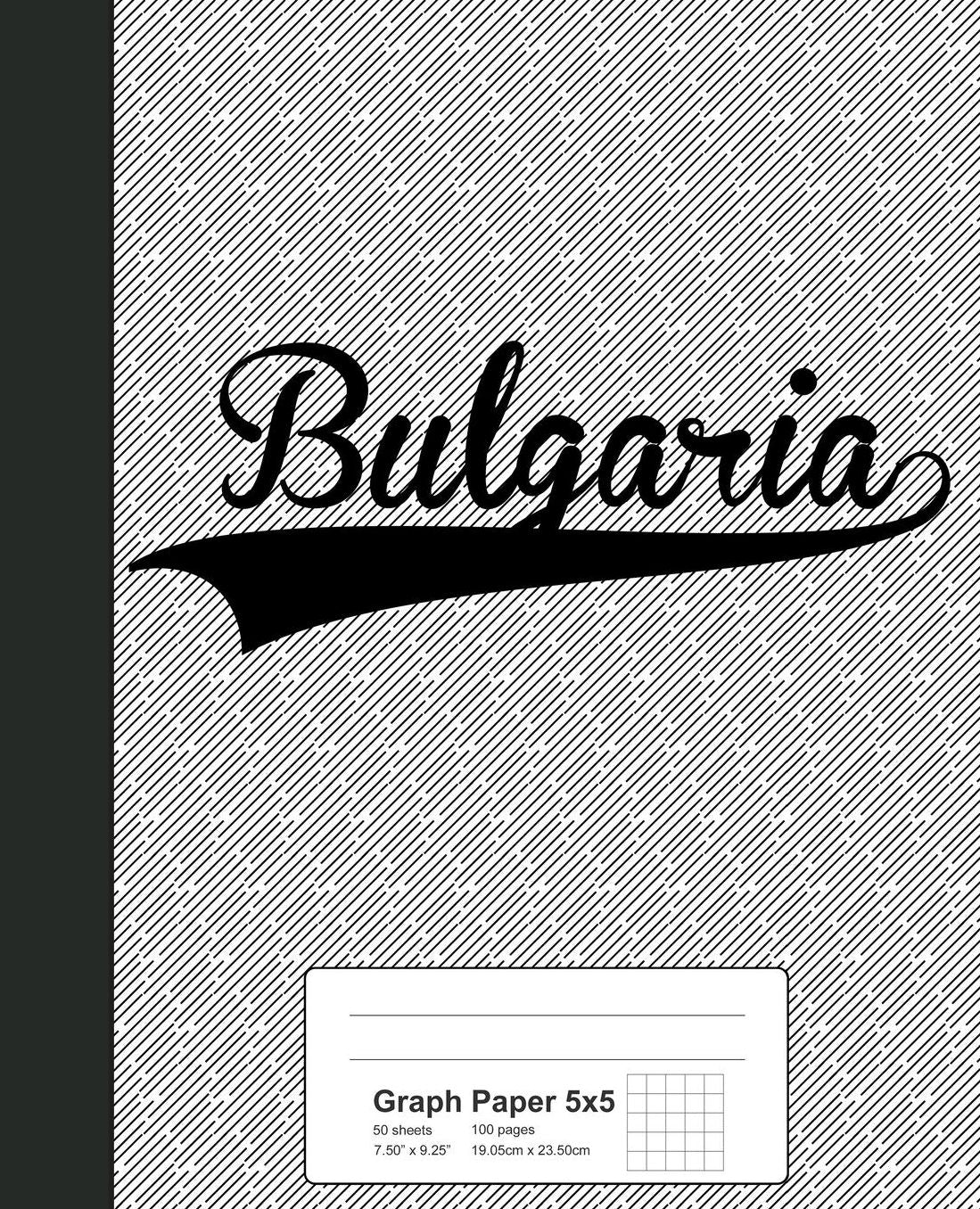 Graph Paper 5x5: BULGARIA Notebook