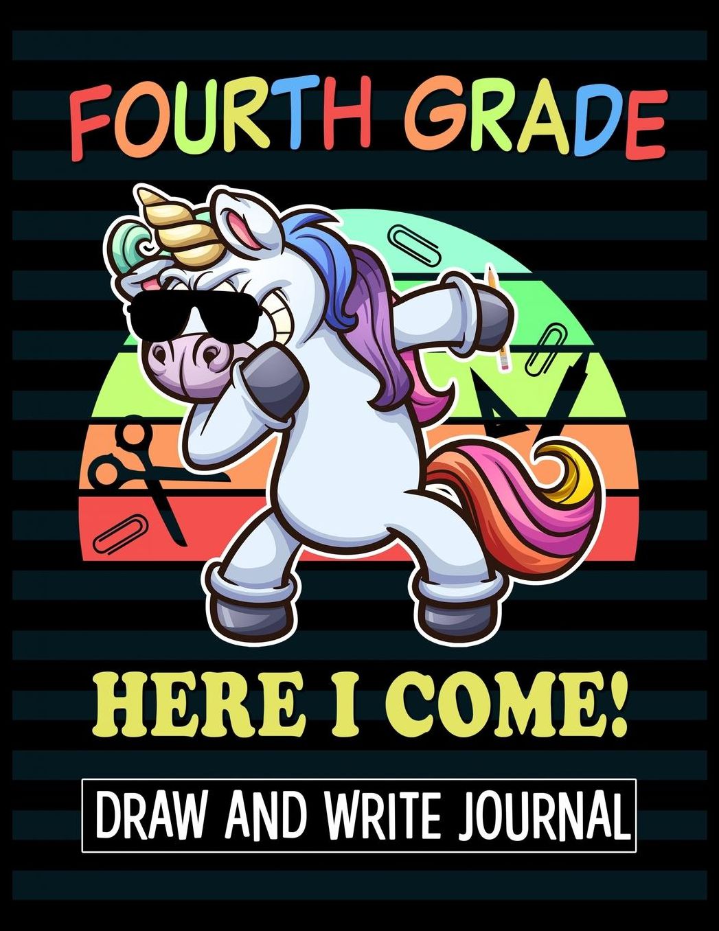 Fourth Grade Here I Come Draw and Write Journal: Kids Sloth 4th Grade Back to School Book with sections and lines to write notes in class.