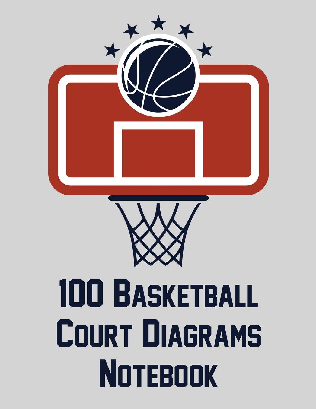 100 Basketball Court Diagrams Notebook: Full Page Basketball Court Diagrams for Drawing Up Plays, Drills, and Scouting (8.5x11)