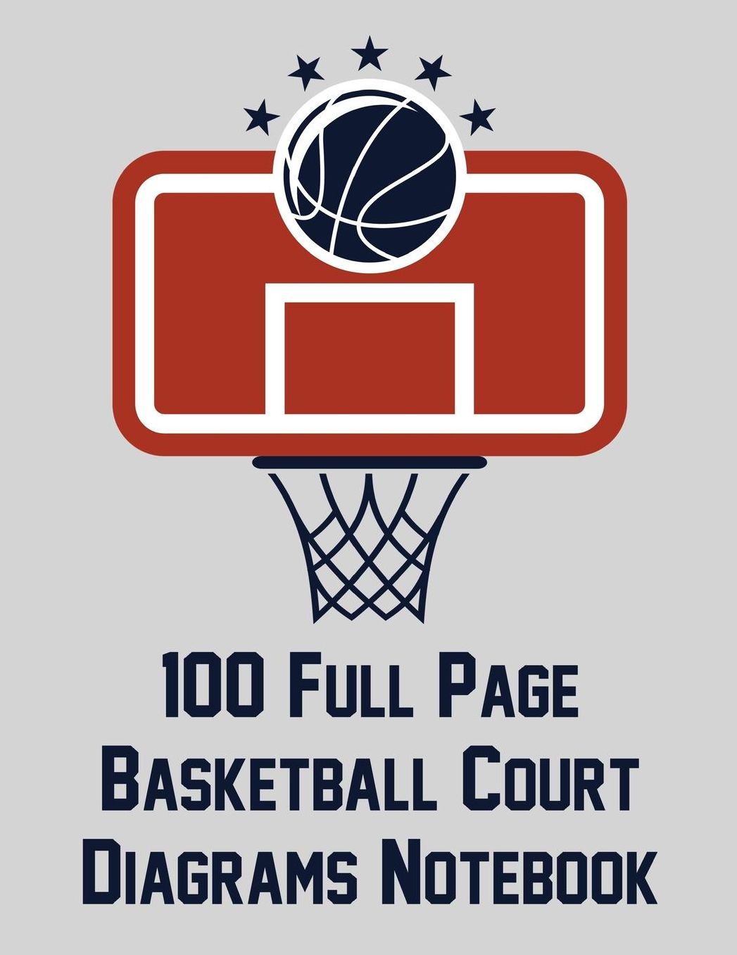 100 Full Page Basketball Court Diagrams Notebook: Full Page Basketball Court Diagrams for Plays, Drills, and Scouting (8.5x11)