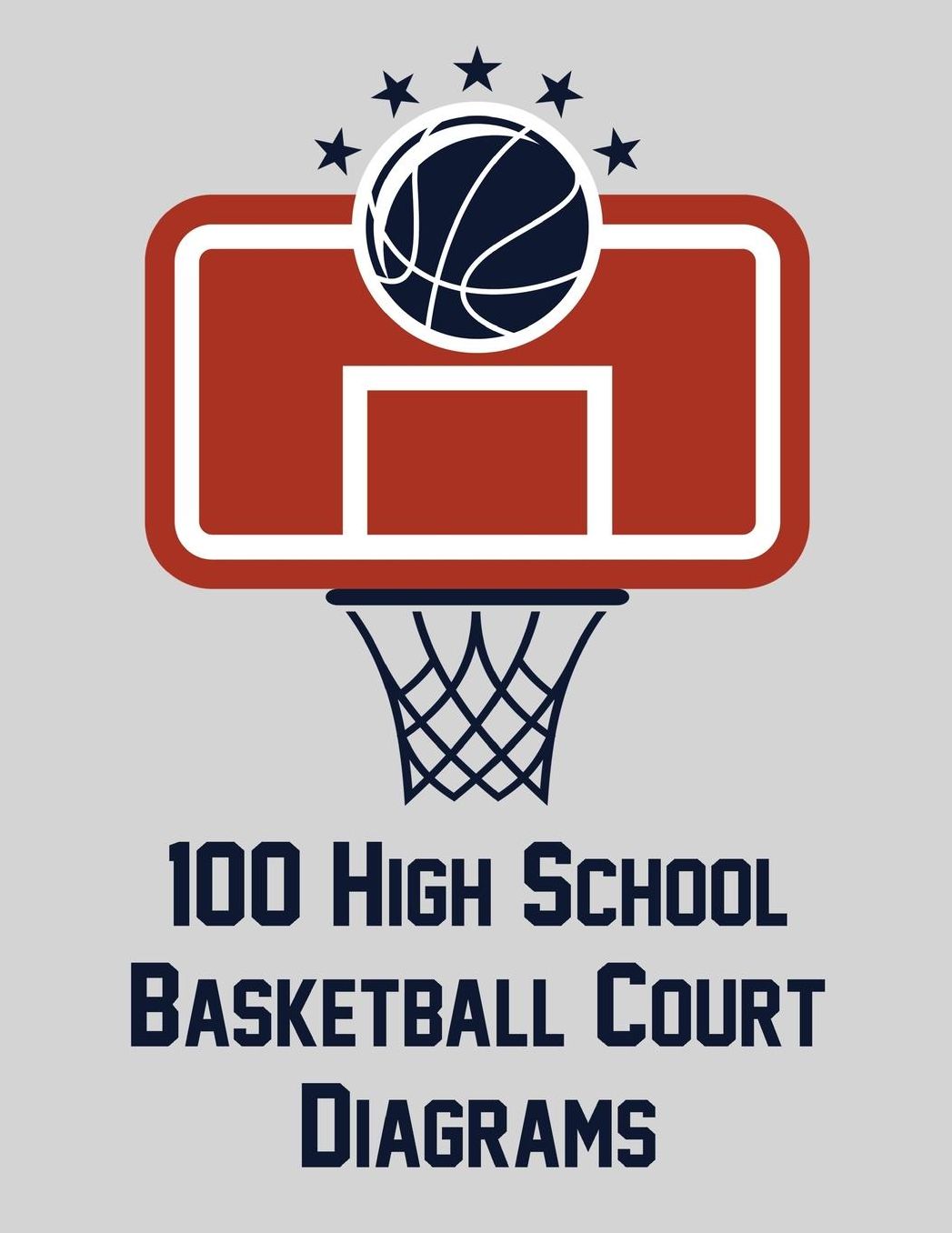 100 High School Basketball Court Diagrams: Full Page Basketball Court Diagrams for Drawing Plays, Drills, and Scouting (8.5x11)