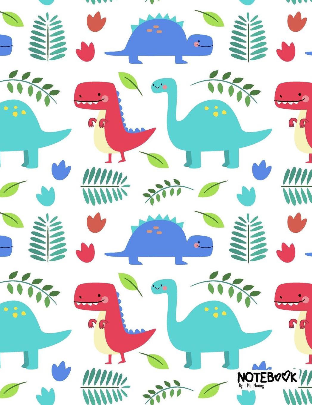 Notebook: Cute Dinosaur Notebook and Lined pages, Extra large (8.5 x 11) inches, 110 pages, White paper (Notebook for Kids)