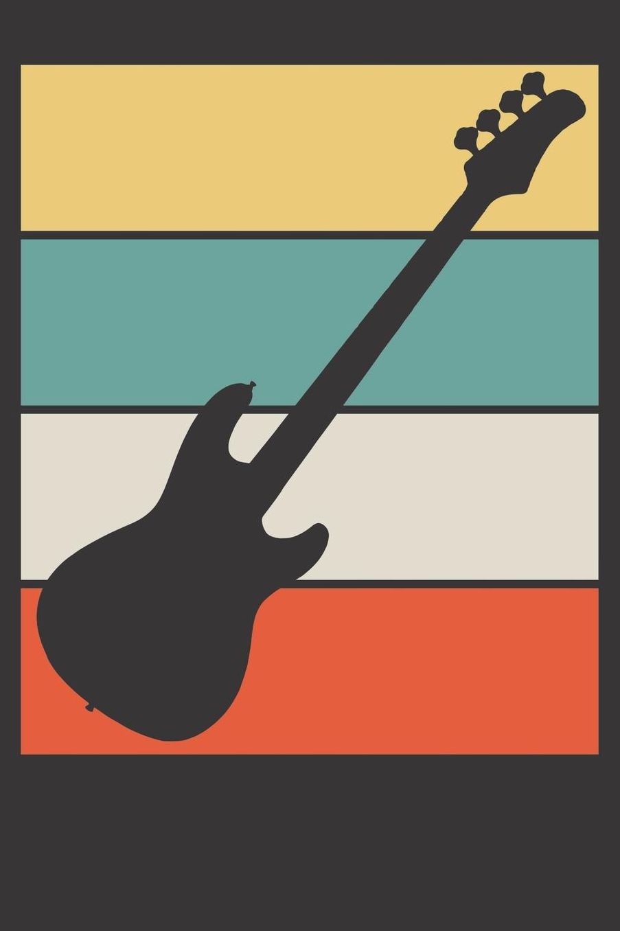 Bass Guitar Gift Notebook: Bass Guitar Player Retro Rock Metal Band 6x9 Dot Grid Dotted 120 Pages School College Notebook
