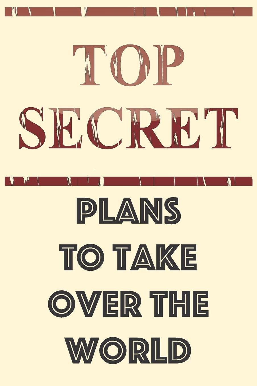 Top Secret Plans To Take Over The World: A Fun Blank Lined Notebook For Notes, To do Lists, Journal, Diary, Recipes, Passwords, Great Gift!
