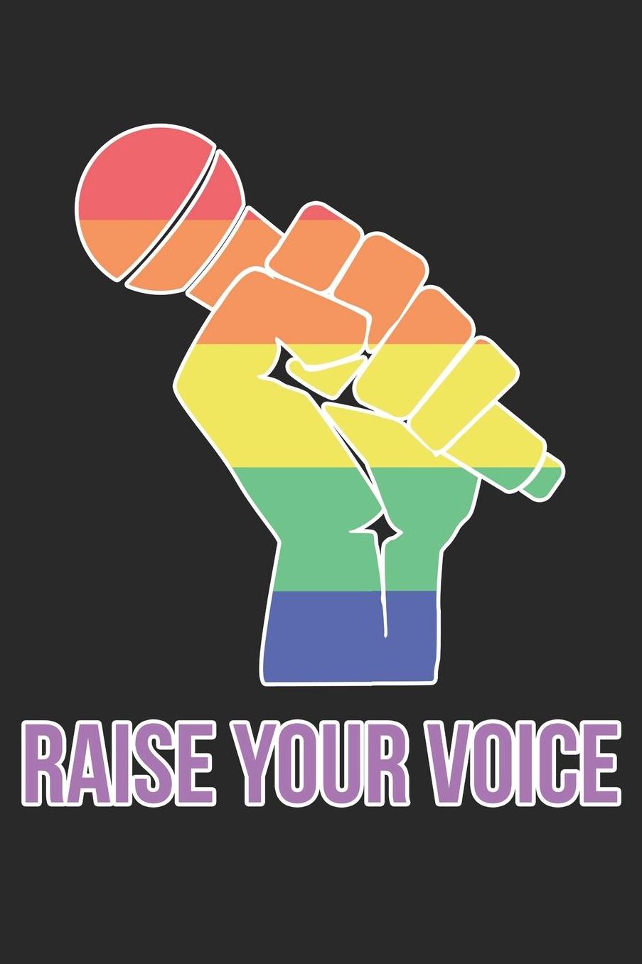 Equality Notebook - Raise Your Voice - Equality & Tolerance LGBT - Equality Journal: Medium College-Ruled Journey Diary, 110 page, Lined, 6x9 (15.2 x 22.9 cm)