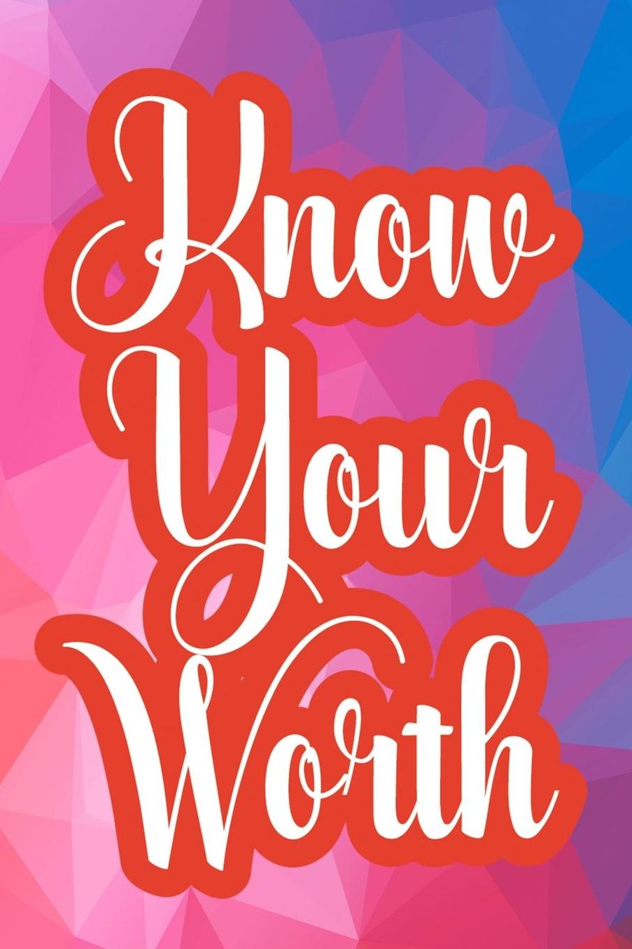 Know Your Worth: Blank Lined Notebook (80's ) Geometric
