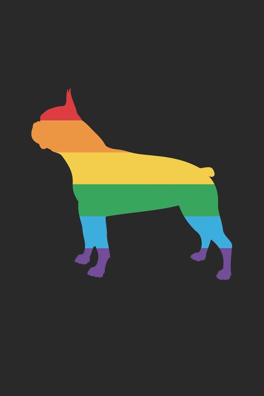 LGBT Notebook - LGBT Pride Month French Bulldog Gay Pride Flag - LGBT Journal: Medium College-Ruled Journey Diary, 110 page, Lined, 6x9 (15.2 x 22.9 cm)
