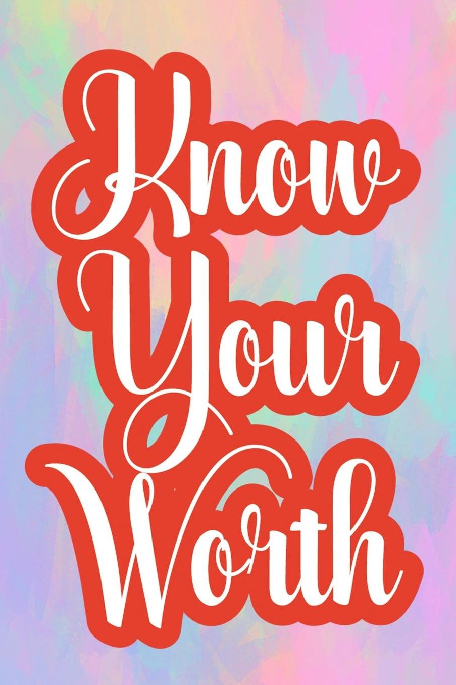 Know Your Worth: Blank Lined Notebook (80's ) Pastel
