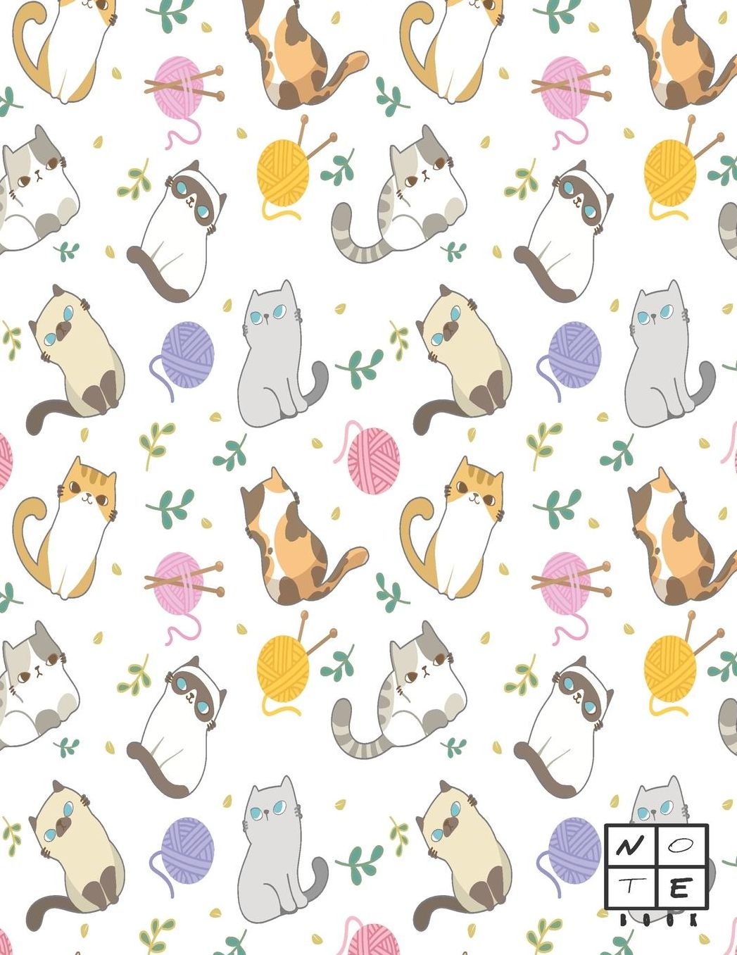 Notebook: kitten Cats Knitting Notebook and Lined pages, Extra large (8.5 x 11) inches, 110 pages, White paper (Notebook for girls)