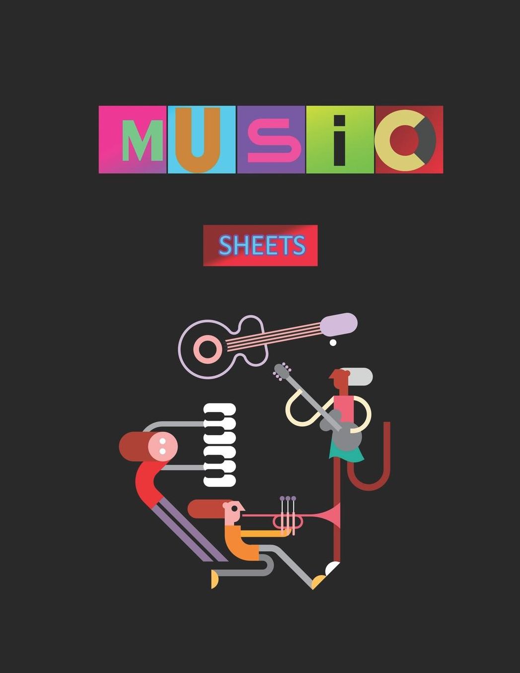Music Sheets: Save Time With This Convenient Blank Music Sheets Perfect for Composition Manuscript Paper/Musicians Notebook - Black Color - Large Size (8.5 x 11) - 53 Sheets