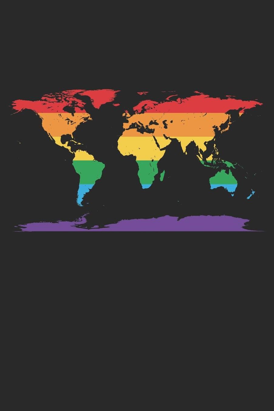 LGBT Notebook - LGBT Awareness World Map Support Equality LGBT Ally - LGBT Journal: Medium College-Ruled Journey Diary, 110 page, Lined, 6x9 (15.2 x 22.9 cm)