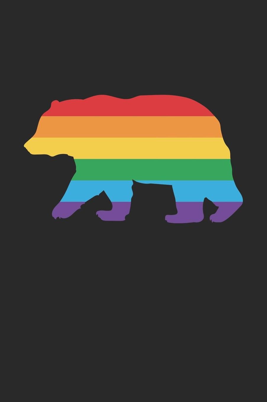 Bear Notebook - Gay Pride Flag Rainbow Bear LGBT Pride Month - Bear Journal: Medium College-Ruled Journey Diary, 110 page, Lined, 6x9 (15.2 x 22.9 cm)