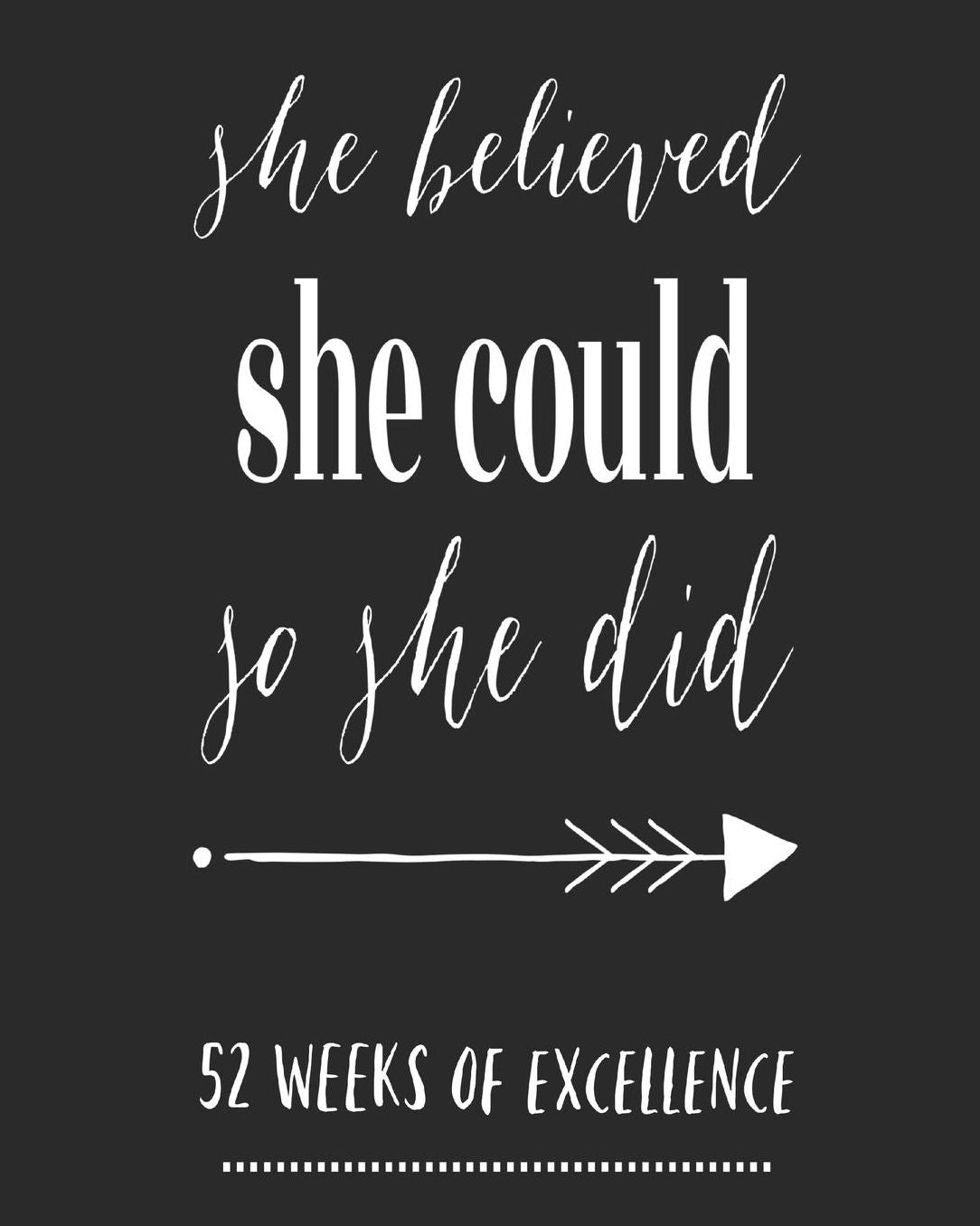 She Believed She Could So She Did: 52 Week Weekly Planner/ Log/ Productivity Planner/ Goal Planner/ Habit Tracker/ Water Tracker/ Positive Affirmation And Gratitude Journal/ Notebook/ Diary