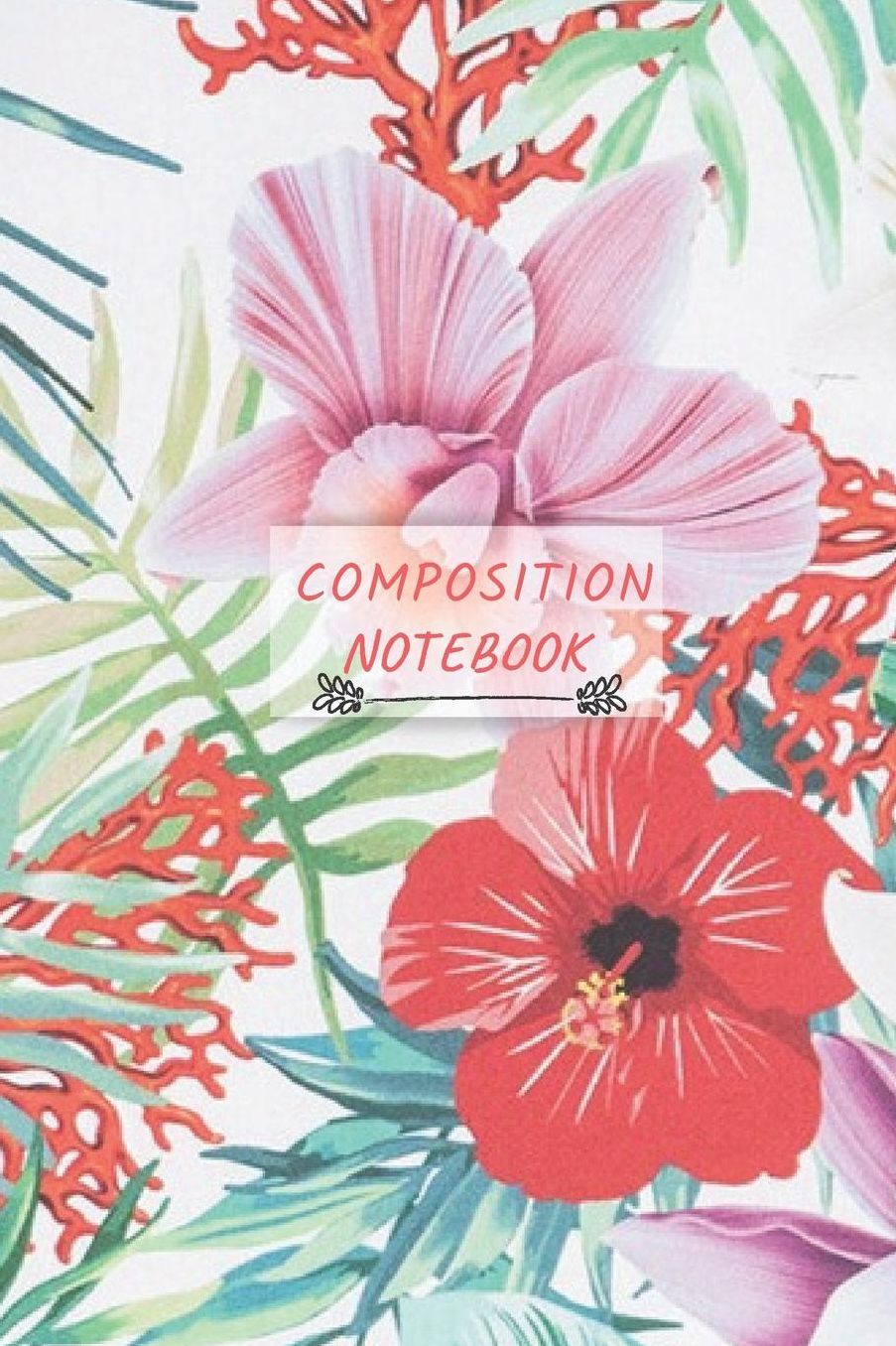 Composition Notebook: Composition Notebook Flower Tropical, dot Grid Notebook Flower, Dotted Notebook Softcover(110 Pages, dotted, 6 x 9)