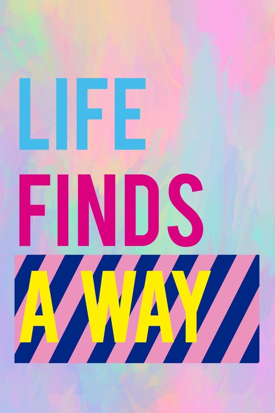 Life Finds A Way: Blank Lined Notebook (80's ) Pastel
