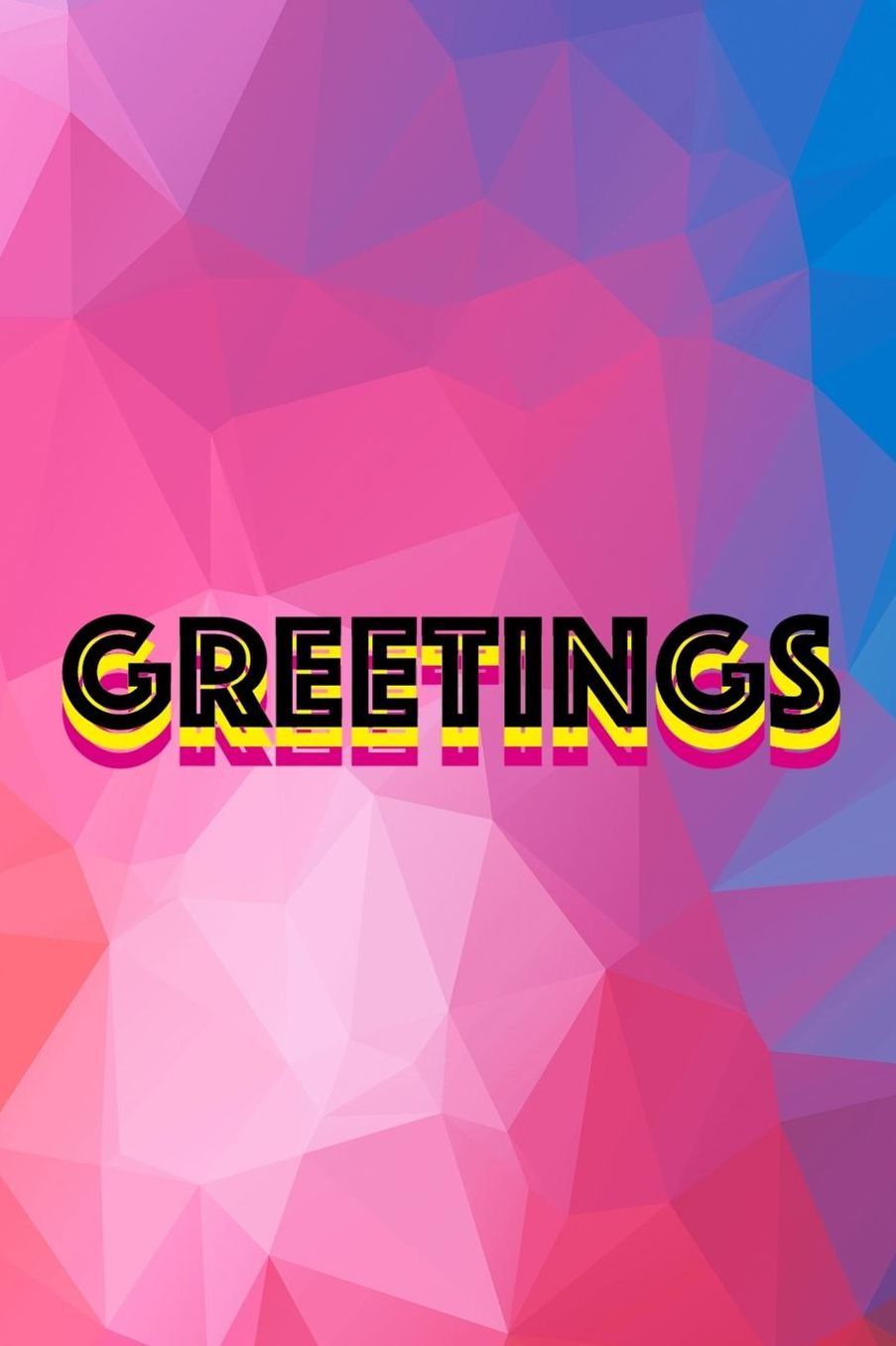 Greetings: Blank Lined Notebook (80's ) Geometric