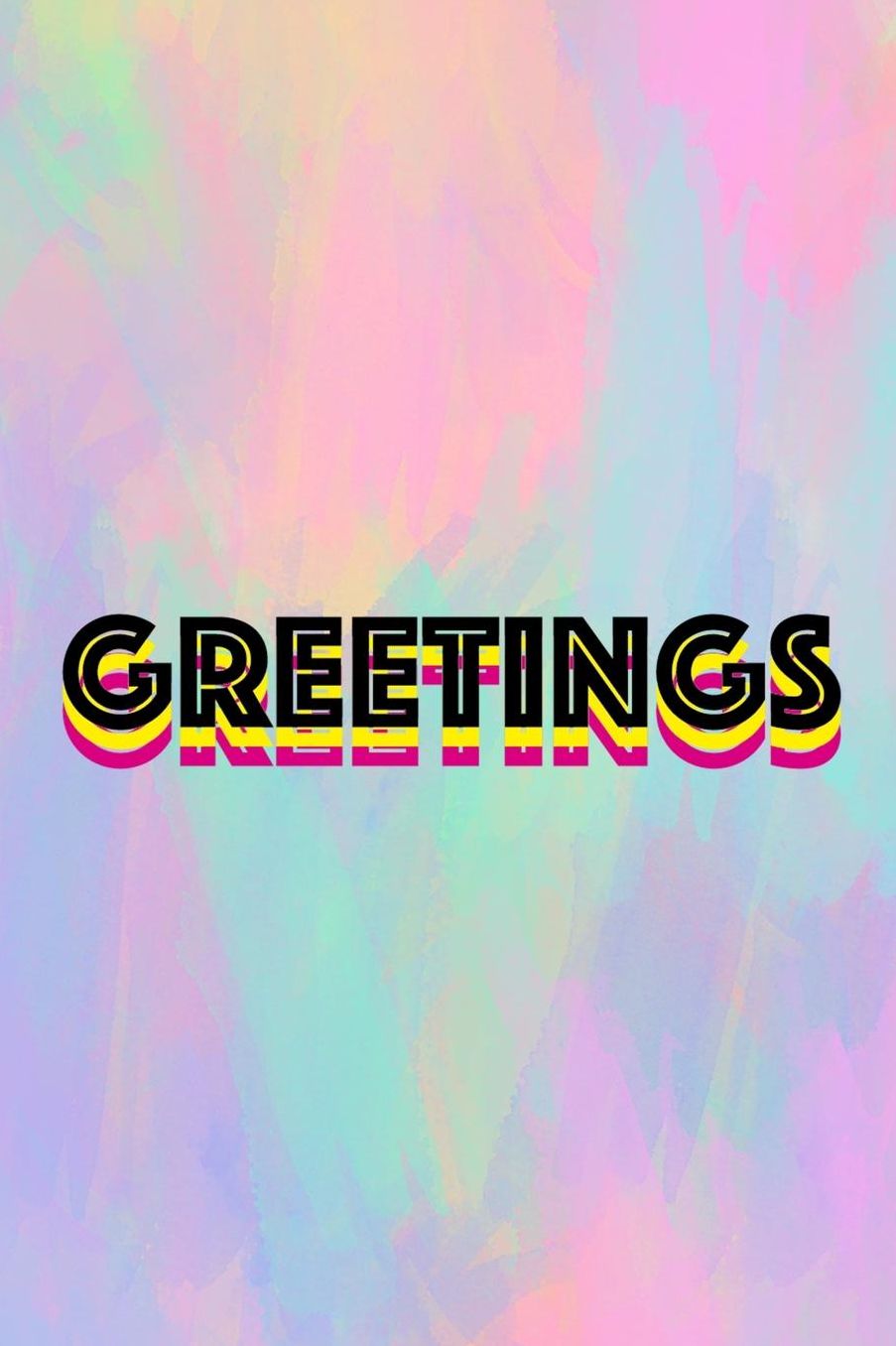 Greetings: Blank Lined Notebook (80's ) Pastel