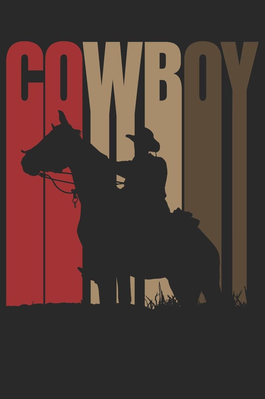 Cowboy Notebook - Cowboy Rodeo Cow Horse Yeehaw Novelty Vintage Retro - Cowboy Journal: Medium College-Ruled Journey Diary, 110 page, Lined, 6x9 (15.2 x 22.9 cm)