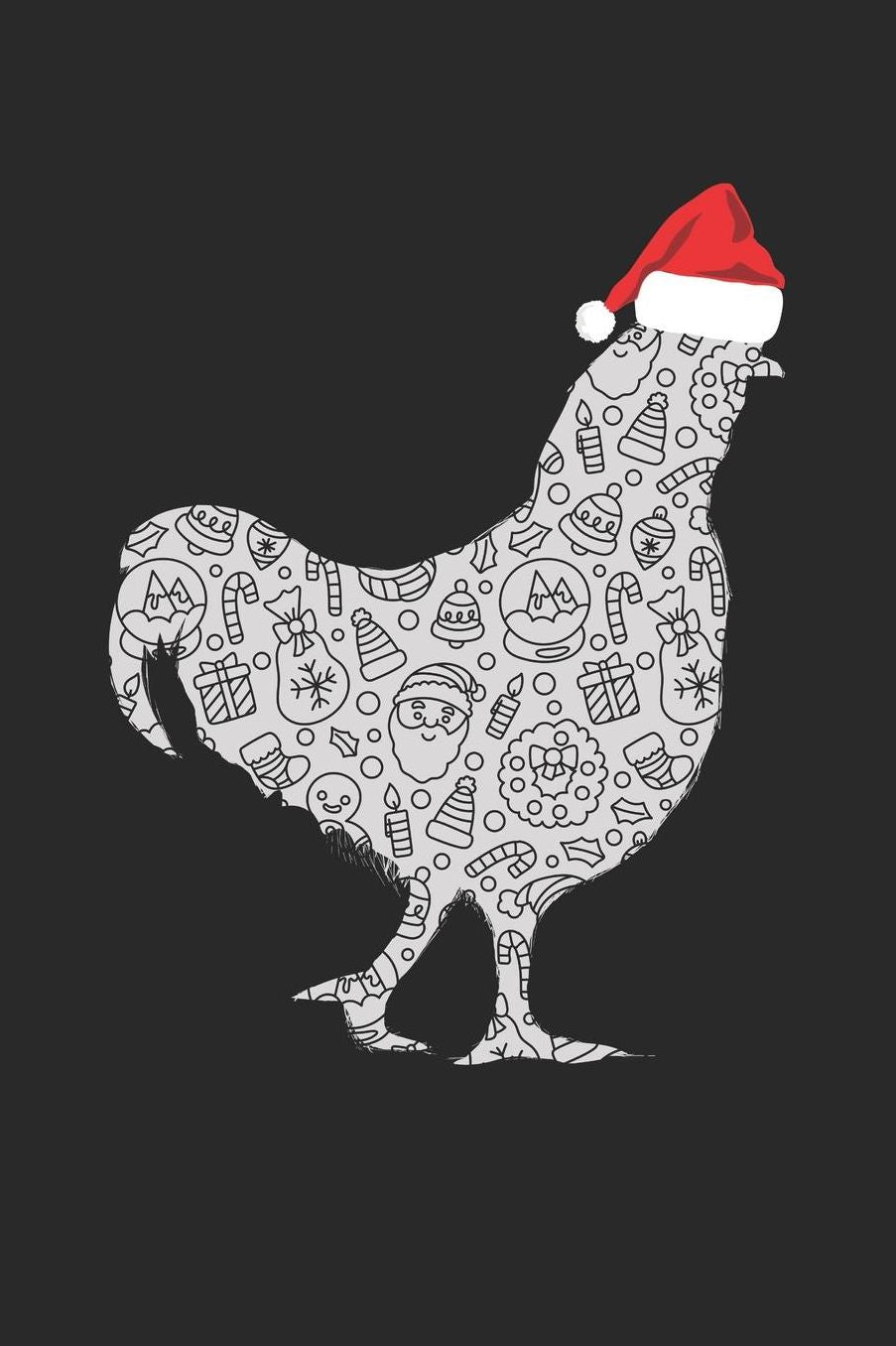 Christmas Notebook 'Chicken with Santa Hat' - Christmas Gift for Animal Lover - Santa Hat Chicken Journal: Medium College-Ruled Journey Diary, 110 page, Lined, 6x9 (15.2 x 22.9 cm)