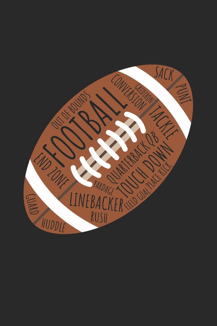 Football Notebook - Vintage Words Football Football Player Gift - Football Journal: Medium College-Ruled Journey Diary, 110 page, Lined, 6x9 (15.2 x 22.9 cm)
