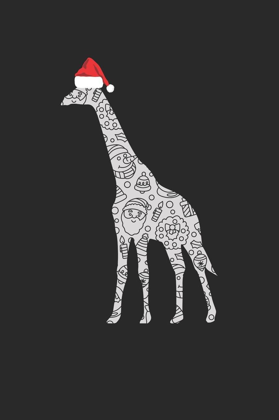 Christmas Notebook 'Giraffe with Santa Hat' - Christmas Gift for Animal Lover - Santa Hat Giraffe Journal: Medium College-Ruled Journey Diary, 110 page, Lined, 6x9 (15.2 x 22.9 cm)