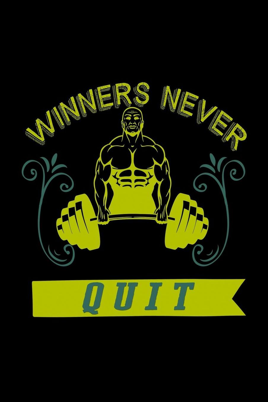 Winners never quit: Notebook Journal Diary 110 Lined pages