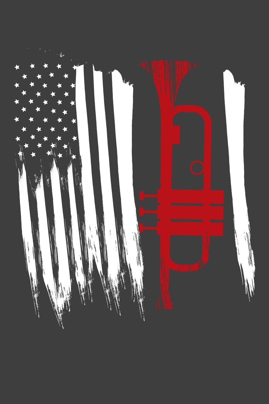 USA Flag Trumpet: Band 6x9 120 Page Notebook
