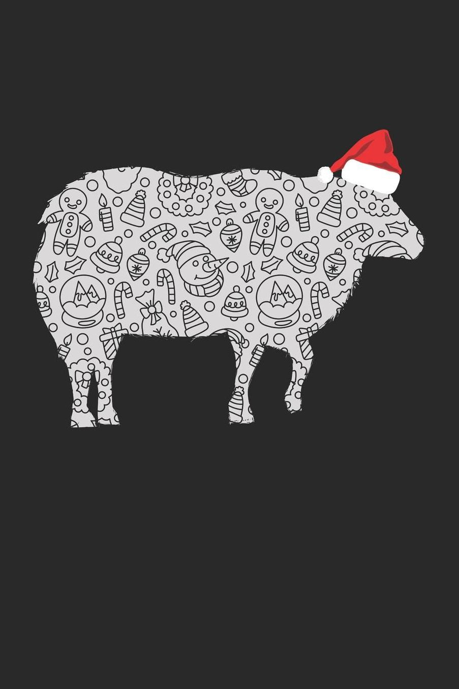 Christmas Notebook 'Sheep with Santa Hat' - Christmas Gift for Animal Lover - Santa Hat Sheep Journal - Sheep Diary: Medium College-Ruled Journey Diary, 110 page, Lined, 6x9 (15.2 x 22.9 cm)