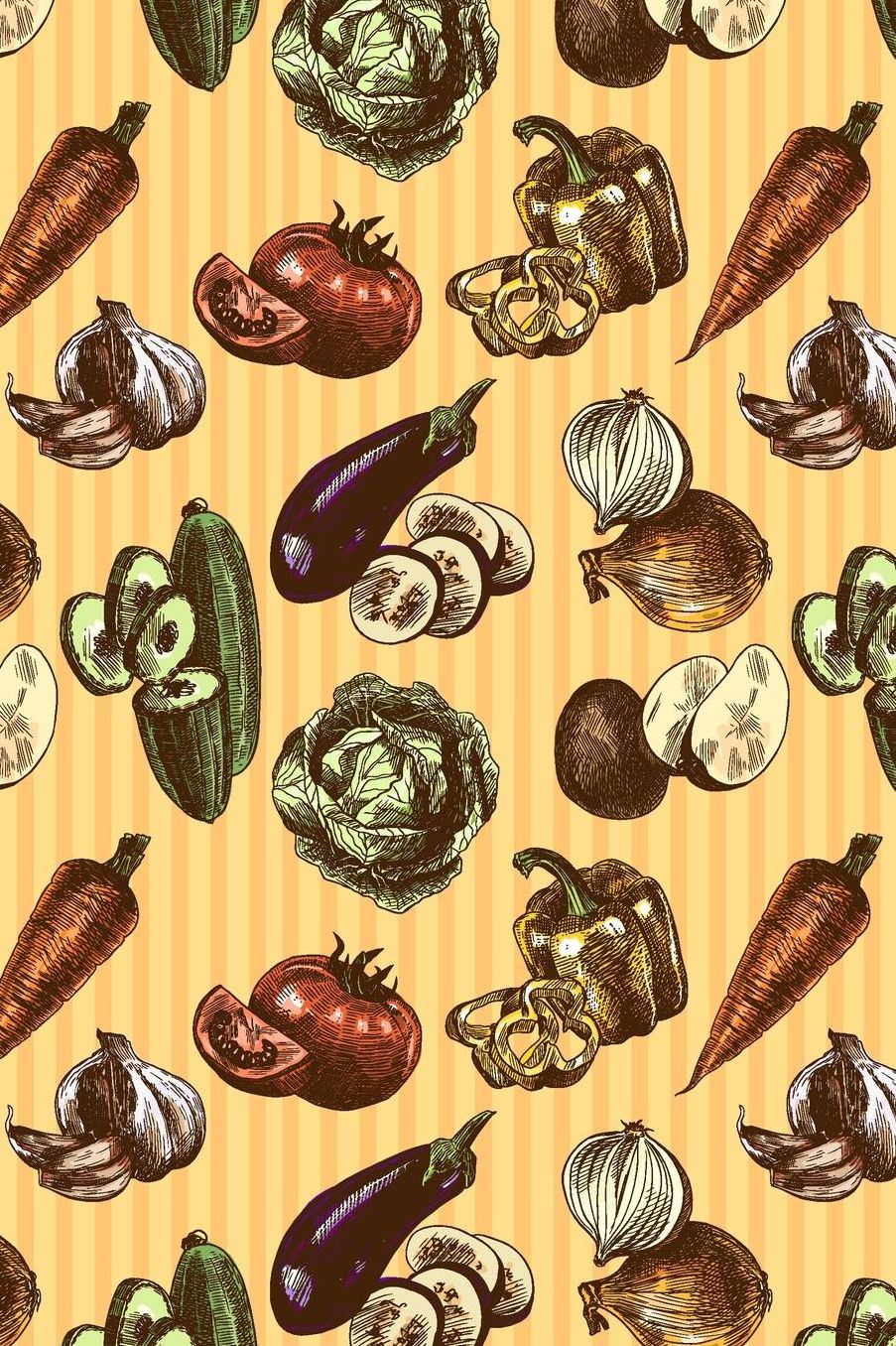 Vegetables: Graph Paper Notebook, 6x9 Inch, 120 pages