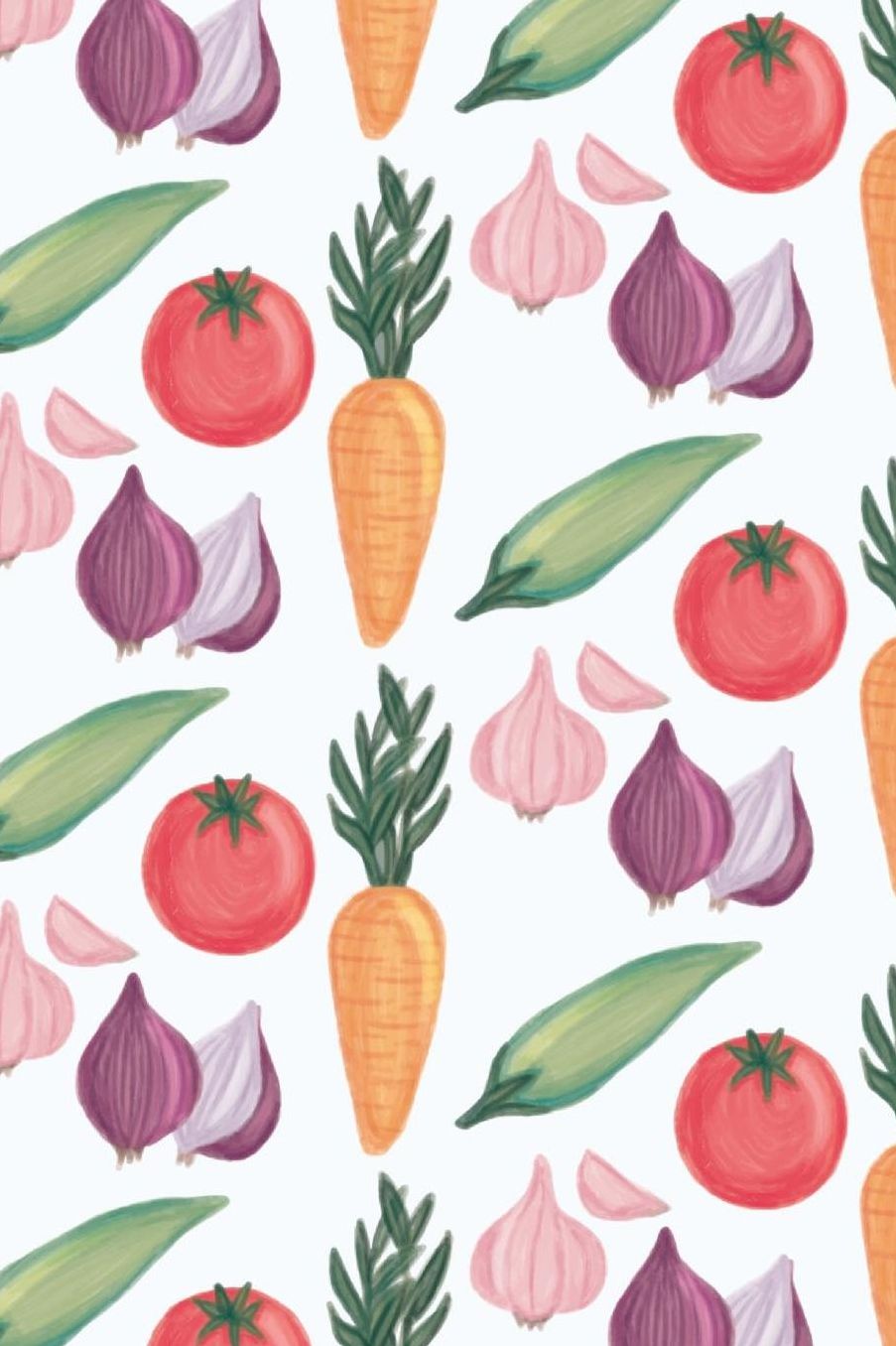Vegetables: Graph Paper Notebook, 6x9 Inch, 120 pages