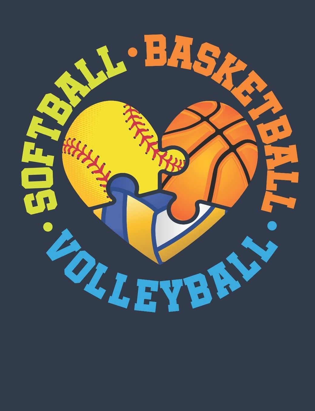 Softball Basketball Volleyball: Volleyball Journal, Blank Paperback Notebook For Volleyball Player To Write In, 150 Pages, college ruled