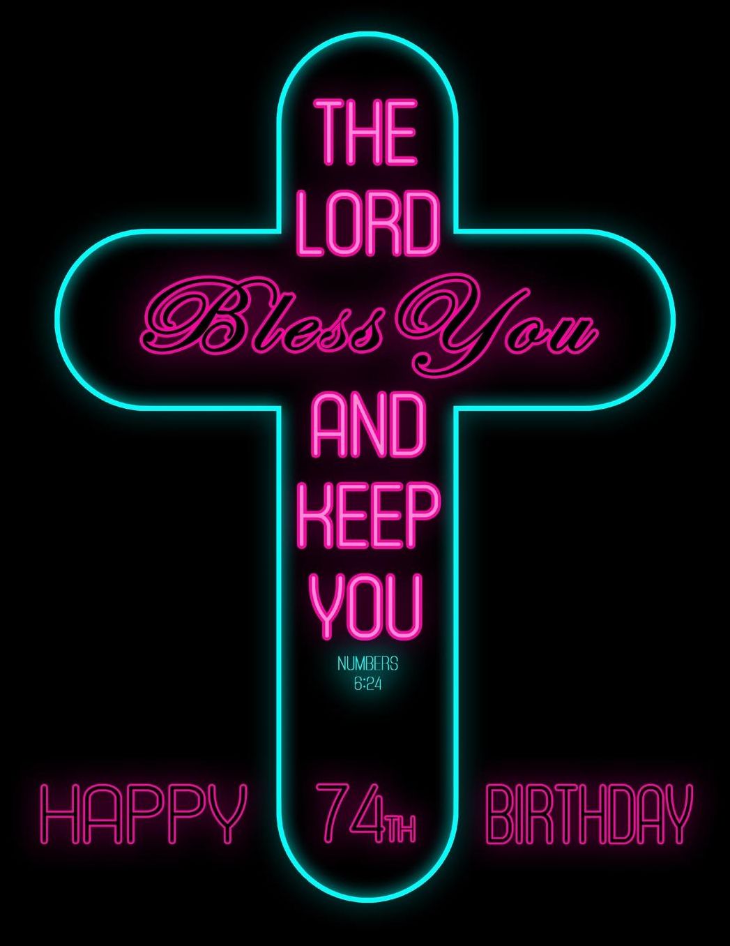Happy 74th Birthday: Say Happy Birthday with This Large Print Address Book Adorned with the Bible Verse Numbers 6:24. Way Better Than a Birthday Card!