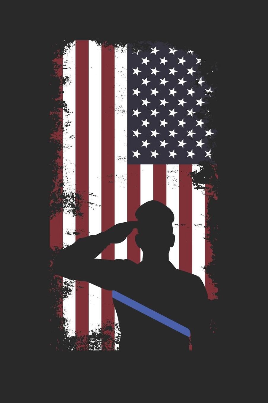 National Police Week Notebook - Thin Blue Line: Salute The Flag Commemorative - National Police Week Journal: Medium College-Ruled Journey Diary, 110 page, Lined, 6x9 (15.2 x 22.9 cm)