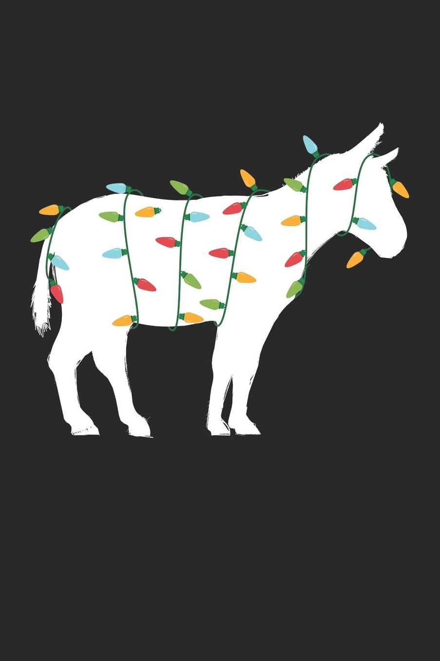 Christmas Notebook 'Donkey with Christmas Lights' - Christmas Gift for Animal Lover - Christmas Lights Donkey Journal: Medium College-Ruled Journey Diary, 110 page, Lined, 6x9 (15.2 x 22.9 cm)