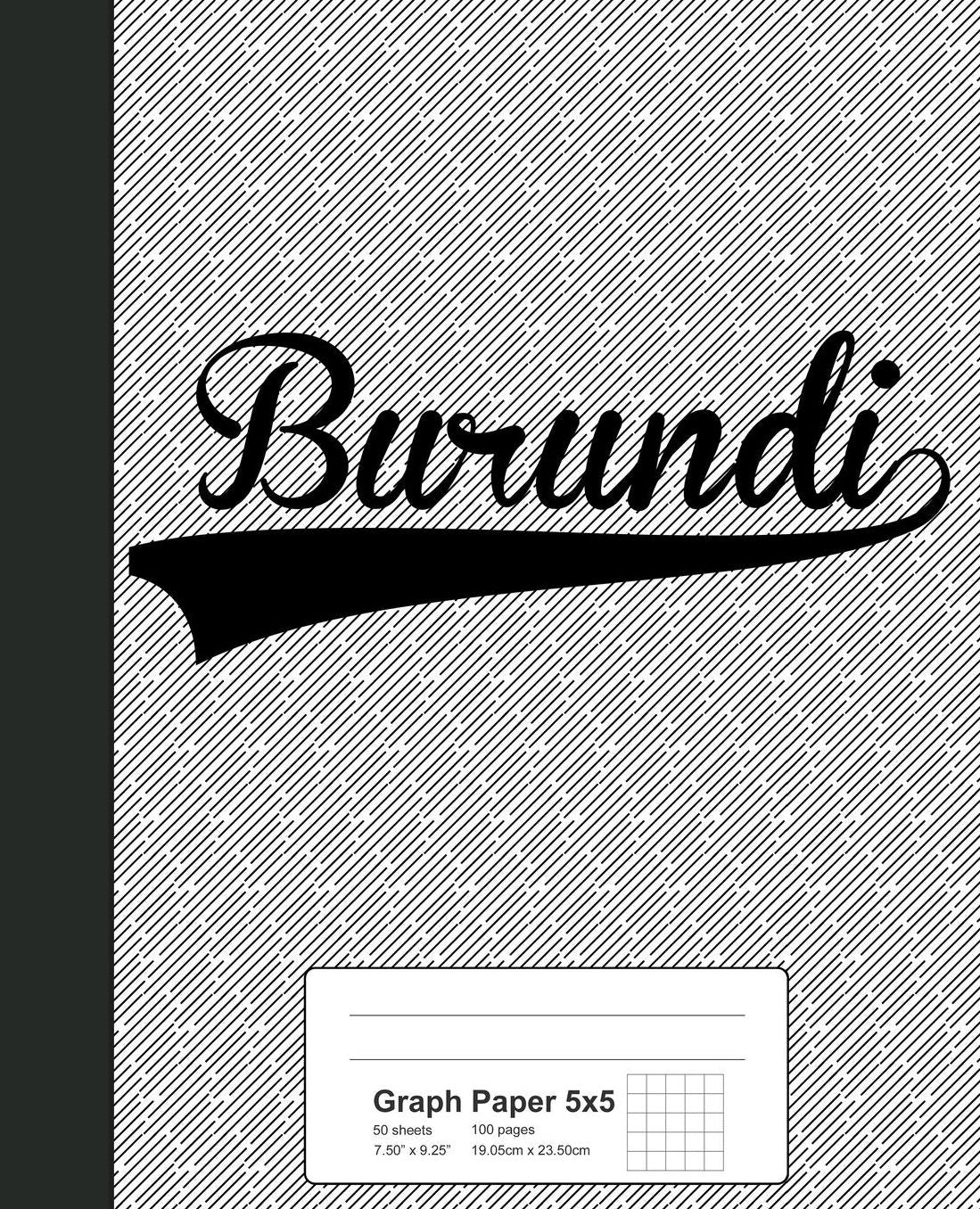 Graph Paper 5x5: BURUNDI Notebook
