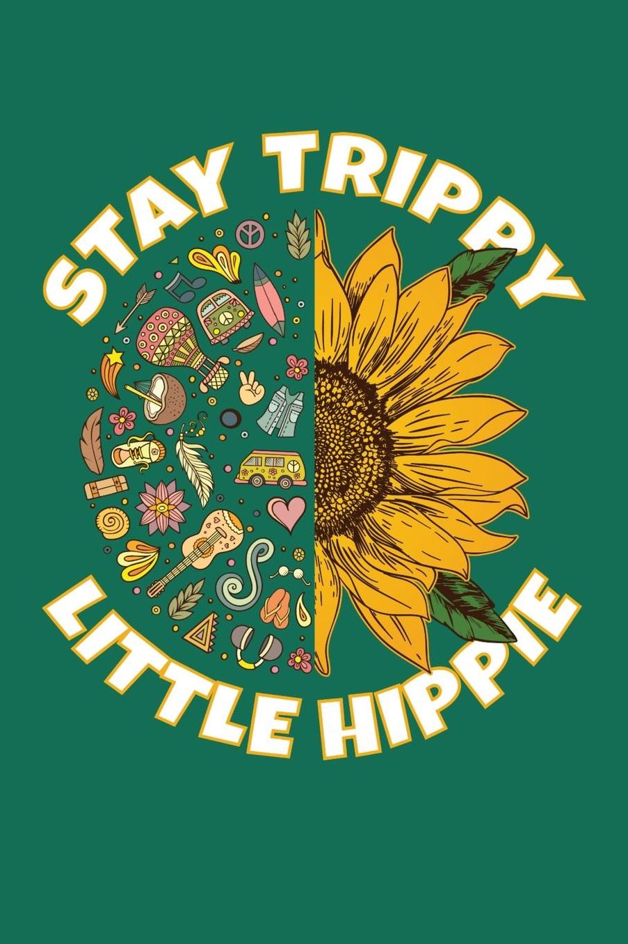 Stay Trippy Little Hippie: Hippie Journal, Hippies Peace Love Art Notebook Note-Taking Planner Book, Gypsy Soul Disco 70s 80s Lovers Birthday Present, Hippy Gifts for Hippie Party Festival
