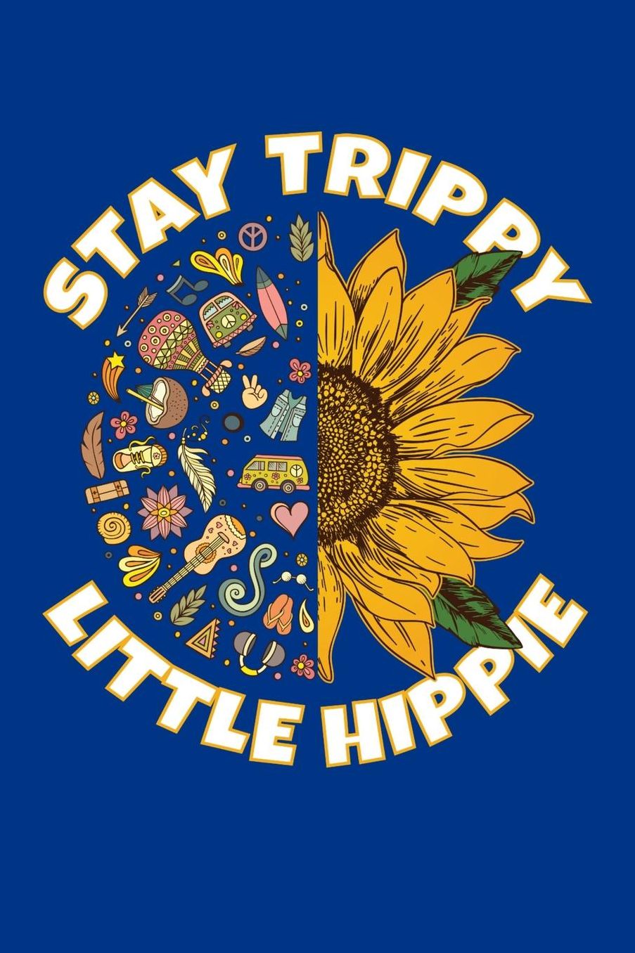 Stay Trippy Little Hippie: Hippie Journal, Hippies Peace Love Art Notebook Note-Taking Planner Book, Gypsy Soul Disco 70s 80s Lovers Birthday Present, Hippy Gifts for Hippie Party Festival