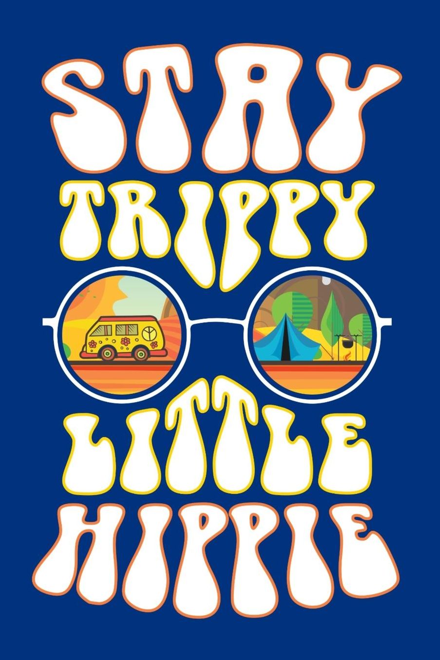 Stay Trippy Little Hippie: Hippie Journal, Hippies Peace Love Art Notebook Note-Taking Planner Book, Gypsy Soul Disco 70s 80s Lovers Birthday Present, Hippy Gifts for Hippie Party Festival