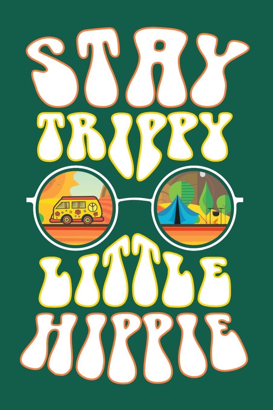 Stay Trippy Little Hippie: Hippie Journal, Hippies Peace Love Art Notebook Note-Taking Planner Book, Gypsy Soul Disco 70s 80s Lovers Birthday Present, Hippy Gifts for Hippie Party Festival