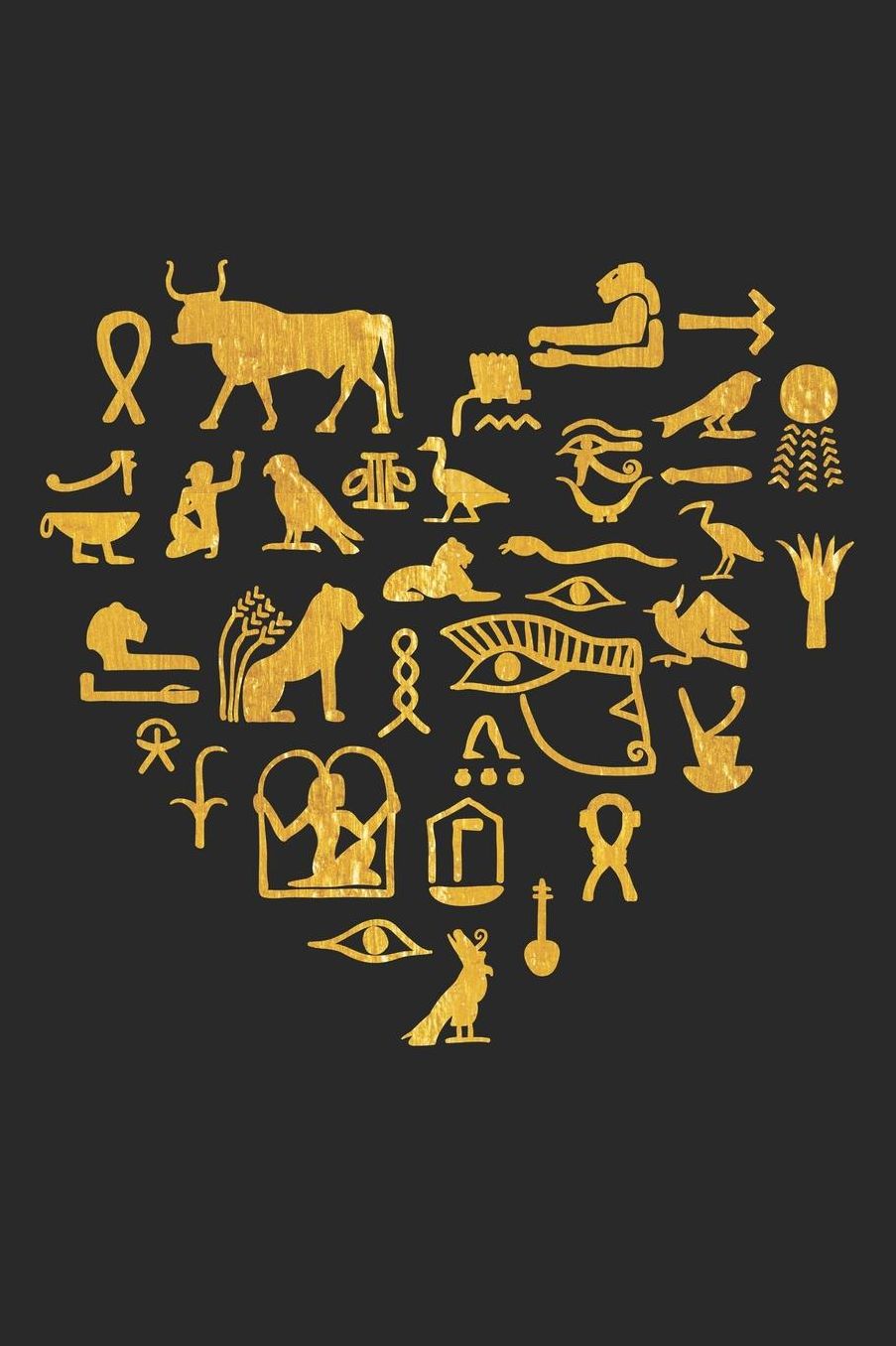 Ancient History Notebook - Heart Egyptian Hieroglyphs Love Ancient Egypt - Ancient History Journal: Medium College-Ruled Journey Diary, 110 page, Lined, 6x9 (15.2 x 22.9 cm)