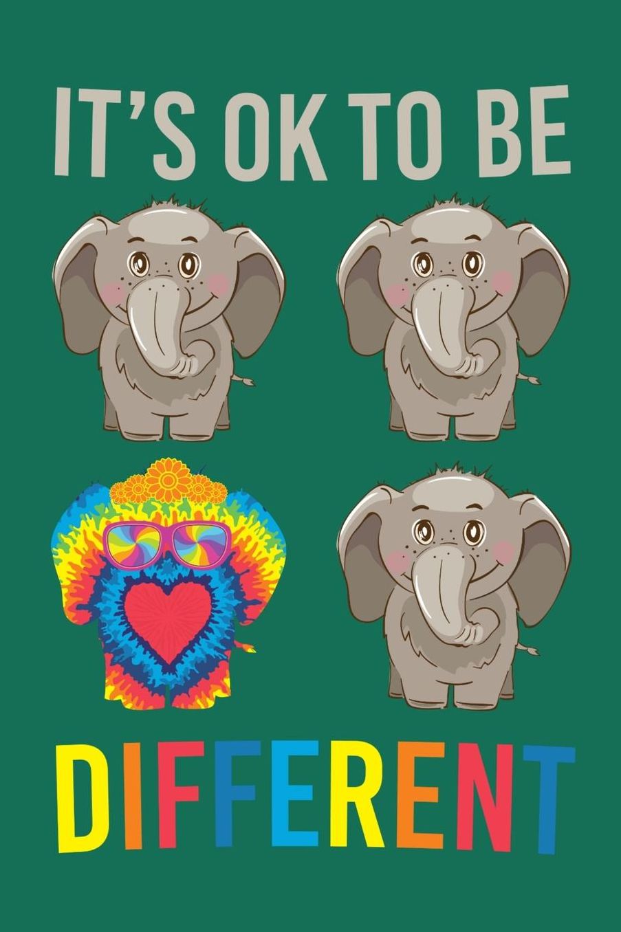 It's Ok to Be Different: Hippie Journal, Hippies Peace Love Art Notebook Note-Taking Planner Book, Gypsy Soul Disco 70s 80s Lovers Birthday Present, Hippy Gifts for Hippie Party Festival